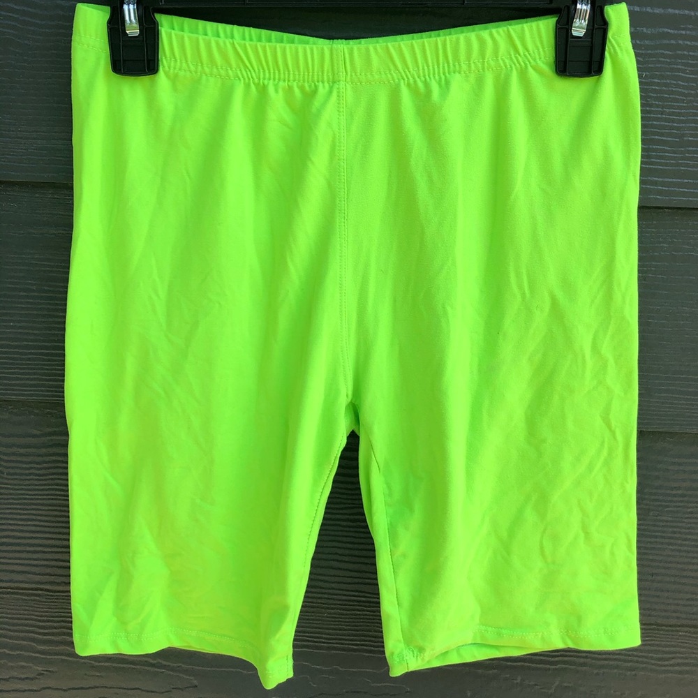 Lime green biker shorts
